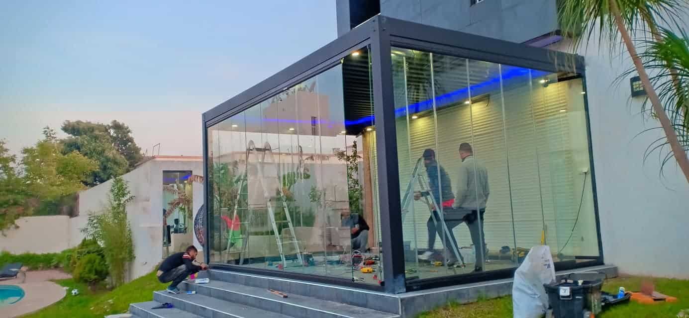 Cloisons Accordéon en Verre & Aluminium 2 Fermeture repliable
