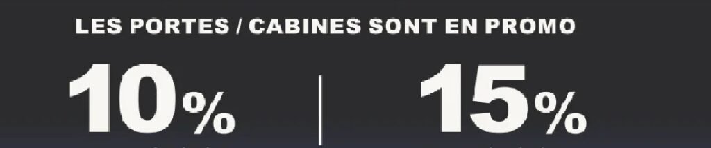 Promotion parois portes cabines douche 2023