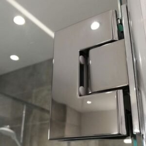 Charnière verre-mur en inox 316L poli pour paroi de douche